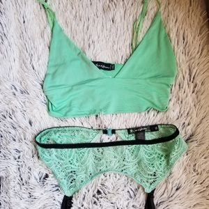 For love and lemons bralette and garter set